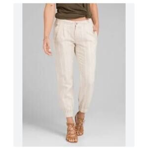 Prana Kickin It Jogger Stone Stripe size 2 cotton festival casual coastal